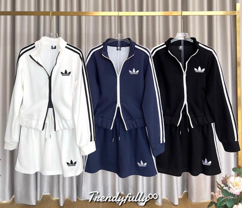 MINA Women Track Co-Ord Suits Jacket with Mini Skirts